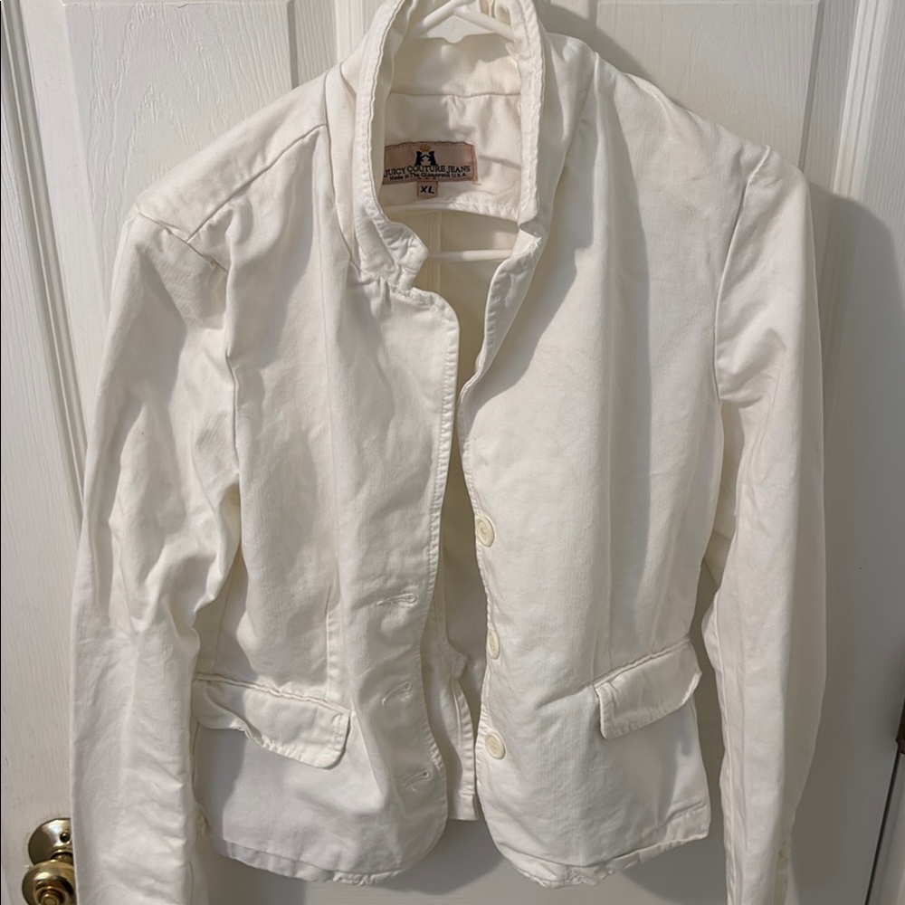 Juicy Couture White Blazer Tailored Suit Jacket
